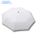 Porte Cadeau Meilleur Mariage New York Nouveau Mode Parapluies Europe Blanc Classique Plaid Vogue Vérifier 3 Pli Parapluie Fabricant Chine